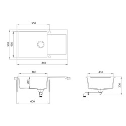 Evido EVIDO CUBO XL 6S Compact gránit mosogatótál dugókiemelő nélkül 105537 Gránit mosogatótálca