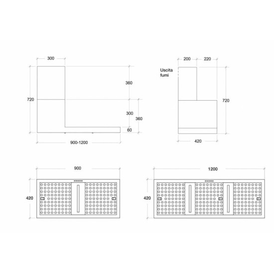 Kdesign KDESIGN - Páraelszívó K105-90 T600 fekete Kürtős páraelszívó