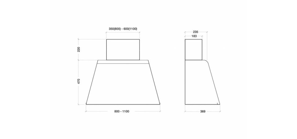 Kdesign KDESIGN - Páraelszívó K129-110 T500 White Kürtős páraelszívó