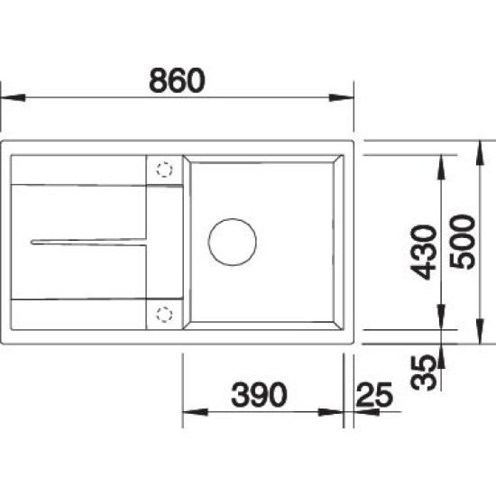 Blanco METRA 5 S alumetál exc. 513036 Gránit mosogatótálca