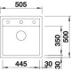 Blanco DALAGO 5-F palaszürke exc., SZINTBE ÉPÍTÉS 518849 Gránit mosogatótálca