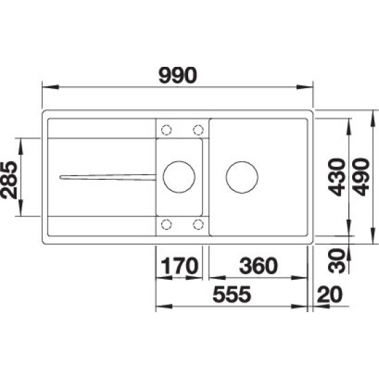 Blanco METRA 6S-F alumetál exc. 519114 Gránit mosogatótálca