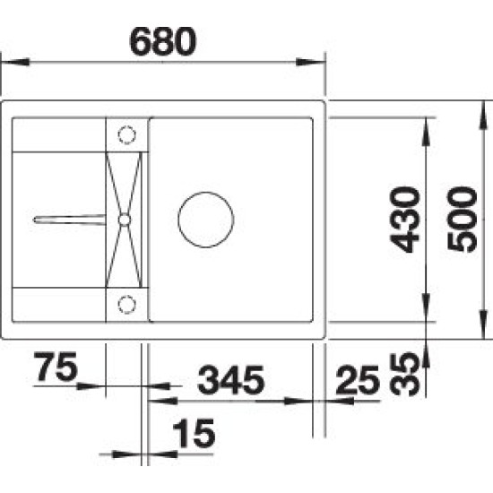 Blanco METRA 45 S Compact antracit exc.n 519561 Gránit mosogatótálca