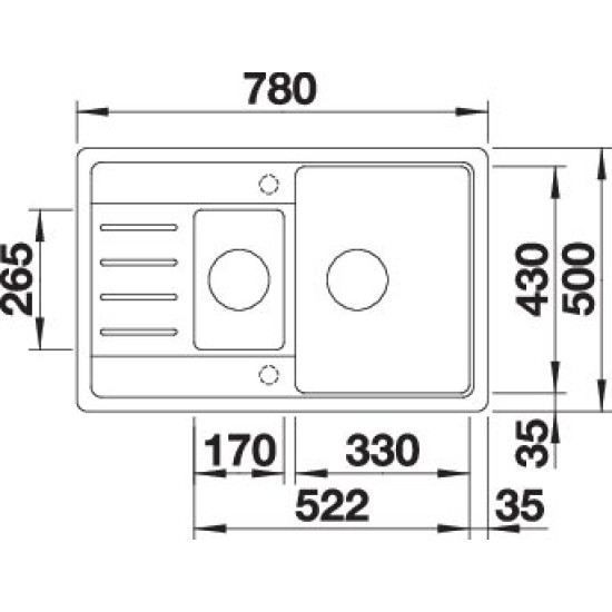 Blanco LEGRA 6 S Compact alum.t.n. 521303 Gránit mosogatótálca