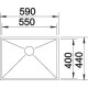 Blanco ZEROX 550 -IF InFino 521590 Rozsdamentes acél mosogatótálca