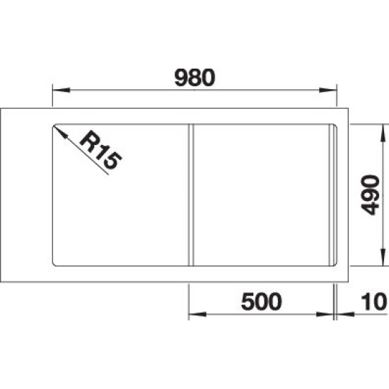 Blanco DIVON II 5S-IF balos InFino 521659 Rozsdamentes acél mosogatótálca