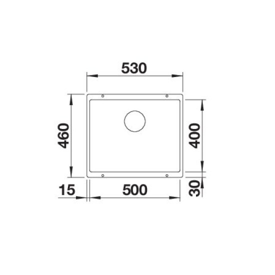 Blanco ROTAN 500-U fehér, excenter nélkül 523076 Gránit mosogatótálca
