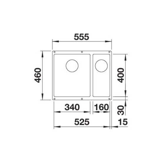 Blanco ROTAN 340/160-U b. fehér e.n. 523078 Gránit mosogatótálca