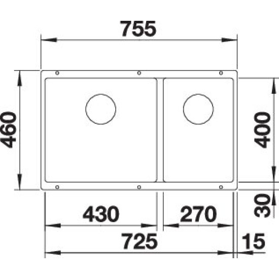 Blanco SUBLINE 430/270-U palaszü. e.n. 523152 Gránit mosogatótálca