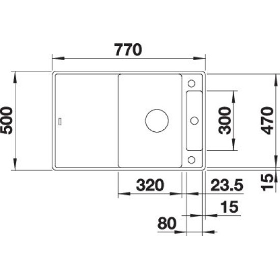 Blanco AXIA III 45S-F palaszürke fa t 523194 Gránit mosogatótálca