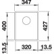 Blanco SUBLINE 320-F palaszürke exc.n., SZINTBE ÉPÍTÉS 523417 Gránit mosogatótálca