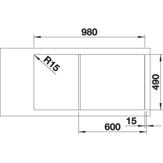 Blanco AXIA III 6S jobb antracit fa t 523462 Gránit mosogatótálca