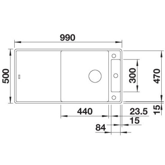 Blanco AXIA III XL 6S-F antracit fa ta, SZINTBE ÉPÍTÉS 523520 Gránit mosogatótálca