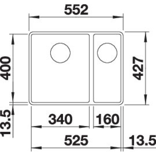 Blanco SUBLINE 340/160-F antracit e.n., SZINTBE ÉPÍTÉS 523568 Gránit mosogatótálca