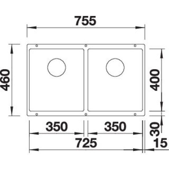 Blanco SUBLINE 350/350-U palaszür. e.n 523575 Gránit mosogatótálca