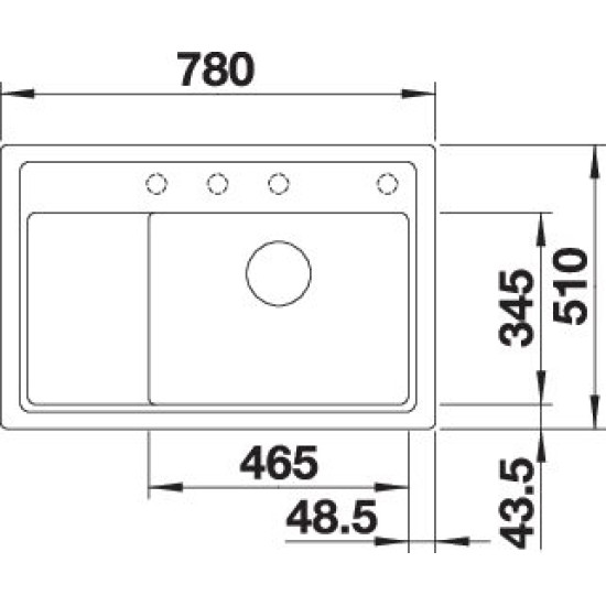 Blanco ZENAR XL 6S C jobb alumet. fa t 523766 Gránit mosogatótálca