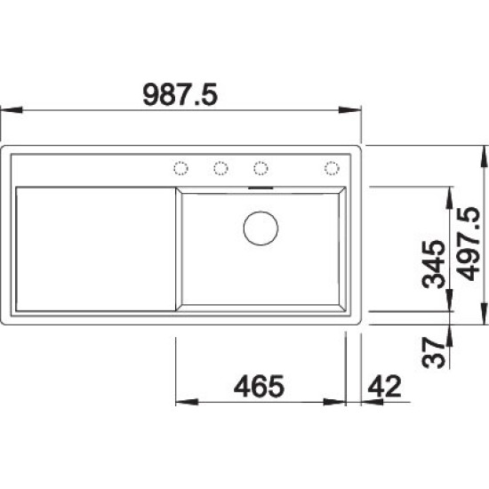 Blanco ZENAR XL 6S-F jobb antracit t.n 523902 Gránit mosogatótálca