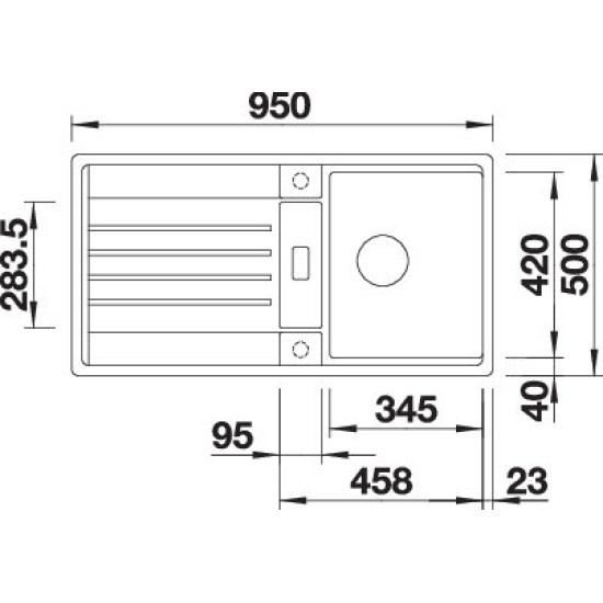 Blanco LEXA 5S alumetál exc. InFino 524922 Gránit mosogatótálca