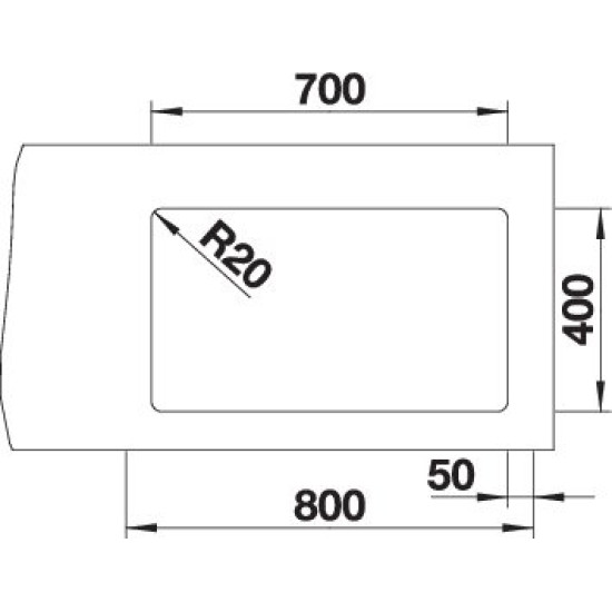 Blanco ETAGON 700-U alumetál t.,exc.n. 525169 Gránit mosogatótálca