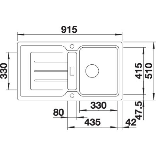 Blanco CLASSIC Neo 5S PD fekete tart. 525862 Gránit mosogatótálca