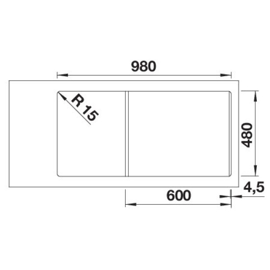 Blanco ADIRA XL 6S fekete tart., exc. 527617 Gránit mosogatótálca