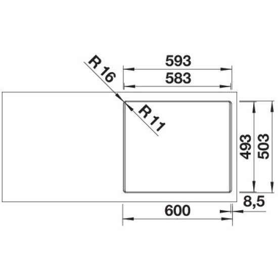 Blanco ETAGON 6-F törtfehér tart., exc.n., SZINTBE ÉPÍTÉS 527689 Gránit mosogatótálca