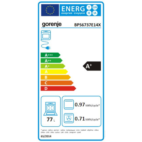 Gorenje BPS6737E14X Beépíthető villany sütő