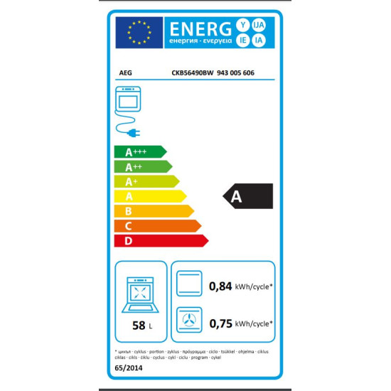 AEG CKB56490BW Kombinált tűzhely