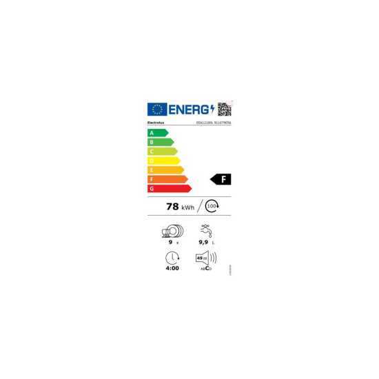 Electrolux EEA12100L Beépíthető 9-10 terítékes mosogatógép