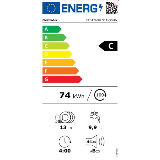 Electrolux EES47400L Beépíthető 12-15 terítékes mosogatógép