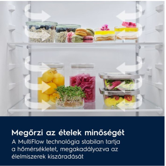 Electrolux ENT6MD18S3 Beépíthető kombinált alul fagyasztós hűtő