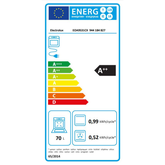 Electrolux EOA9S31CX Beépíthető villany sütő