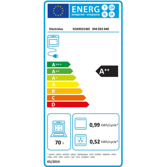 Electrolux EOA9S31WZ Beépíthető gőzsütő