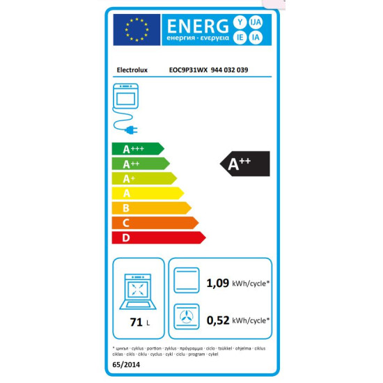 Electrolux EOC9P31WX Beépíthető gőzsütő