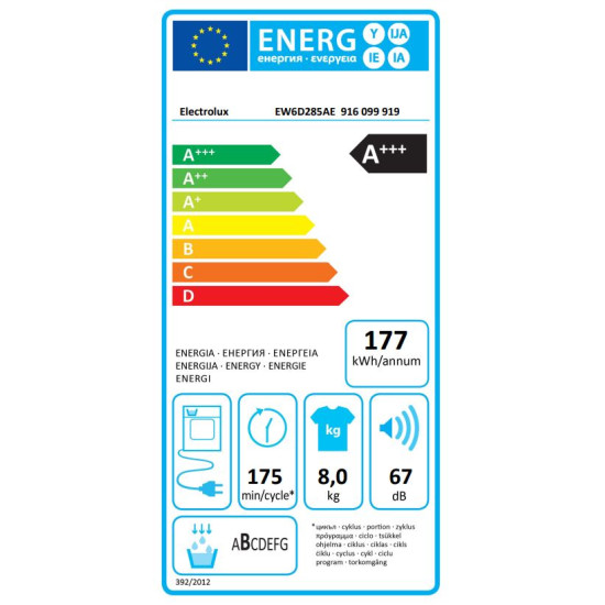 Electrolux EW6D285AE Hőszivattyús szárítógép