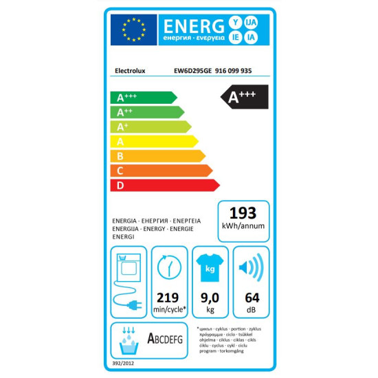 Electrolux EW6D295GE Hőszivattyús szárítógép