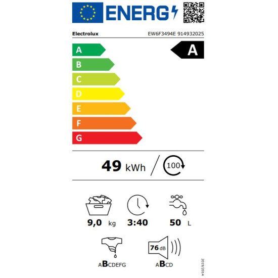 Electrolux EW6F3494E Elöltöltős mosógép