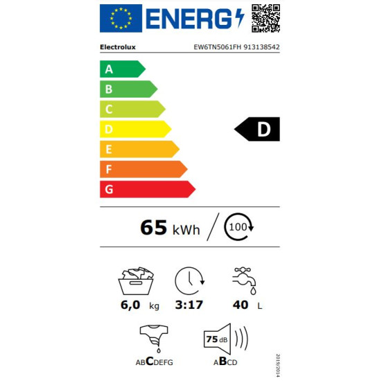 Electrolux EW6TN5061FH Felültöltős mosógép