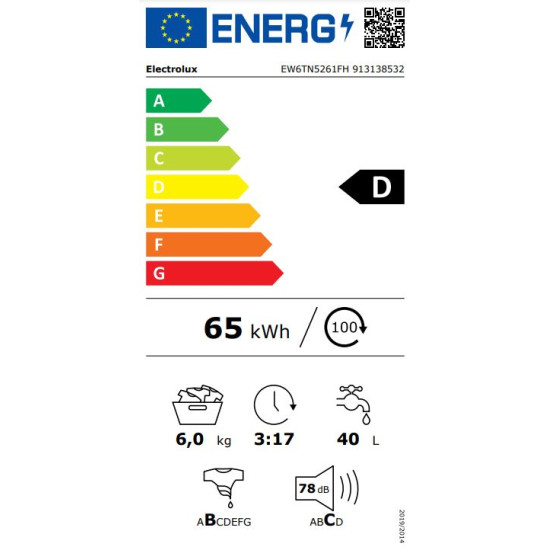 Electrolux EW6TN5261FH Felültöltős mosógép