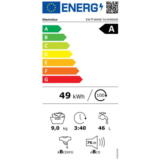 Electrolux EW7F3694E Elöltöltős mosógép