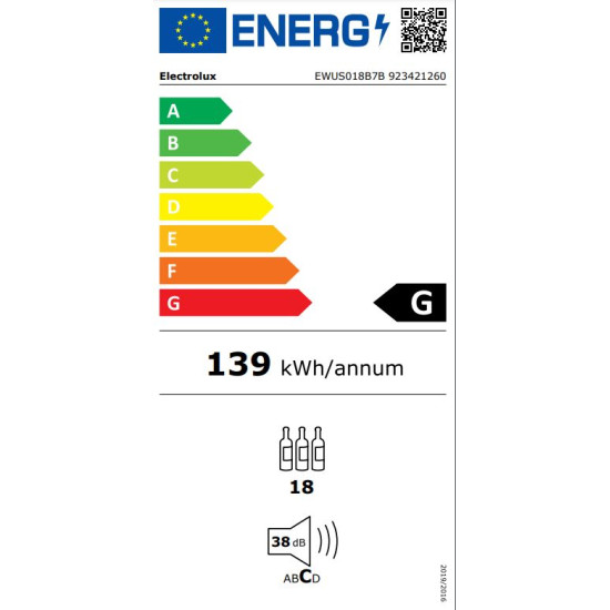 Electrolux EWUS018B7B Beépíthető borhűtő