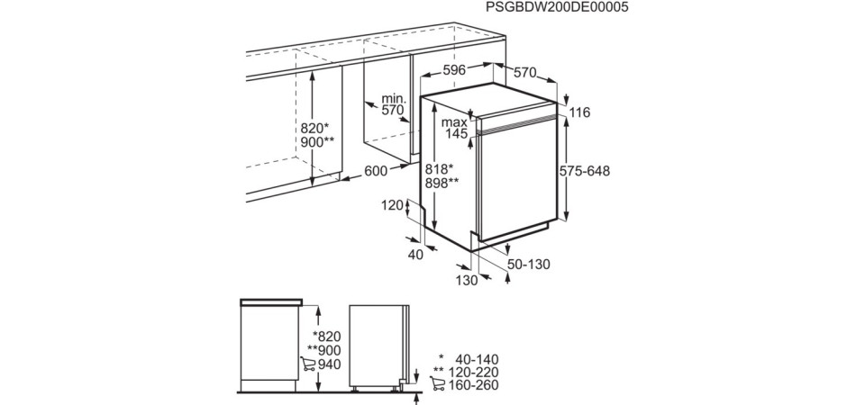 AEG FEE84706PM Beépíthető 12-15 terítékes mosogatógép