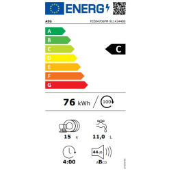 AEG FEE84706PM Beépíthető 12-15 terítékes mosogatógép