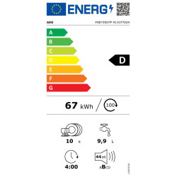 AEG FSE73507P Beépíthető 9-10 terítékes mosogatógép