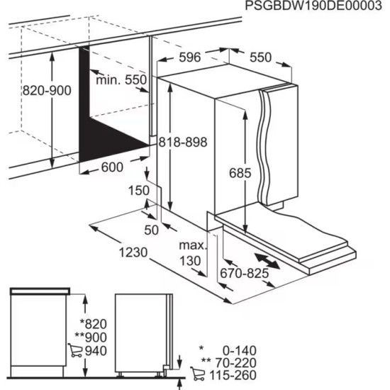 AEG FSK93718P Beépíthető 12-15 terítékes mosogatógép