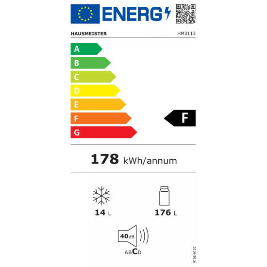 Hausmeister HM3113 Egyajtós hűtőszekrény