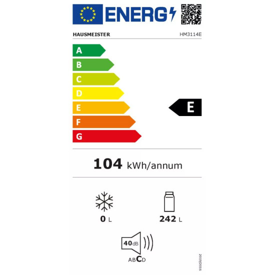 Hausmeister HM3114E Egyajtós hűtőszekrény