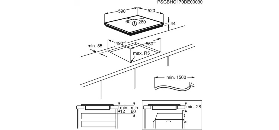 AEG IAE64881FB Beépíthető indukciós főzőlap