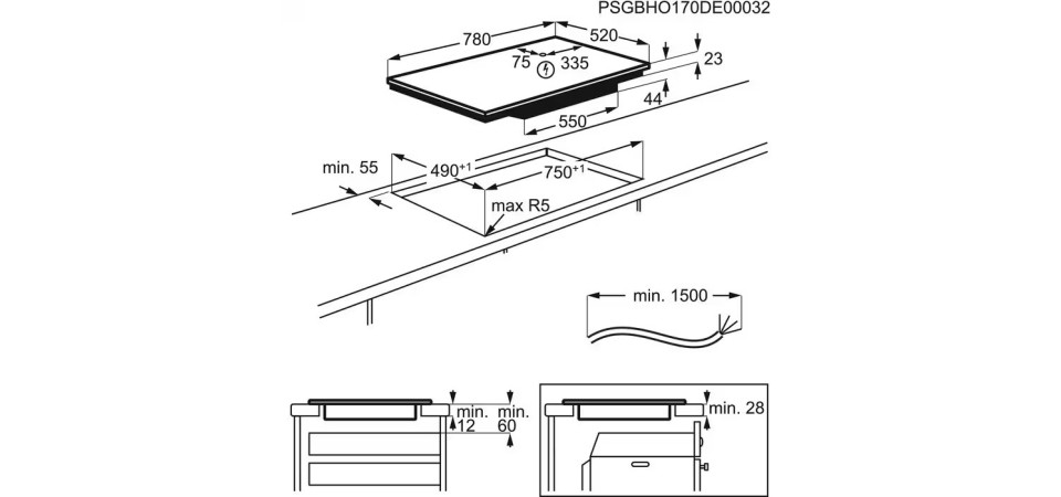 AEG IAE84851FB Beépíthető indukciós főzőlap