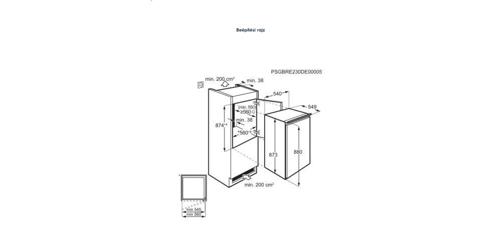 Electrolux LFB2AE88S1 Beépíthető egyajtós hűtőszekrény